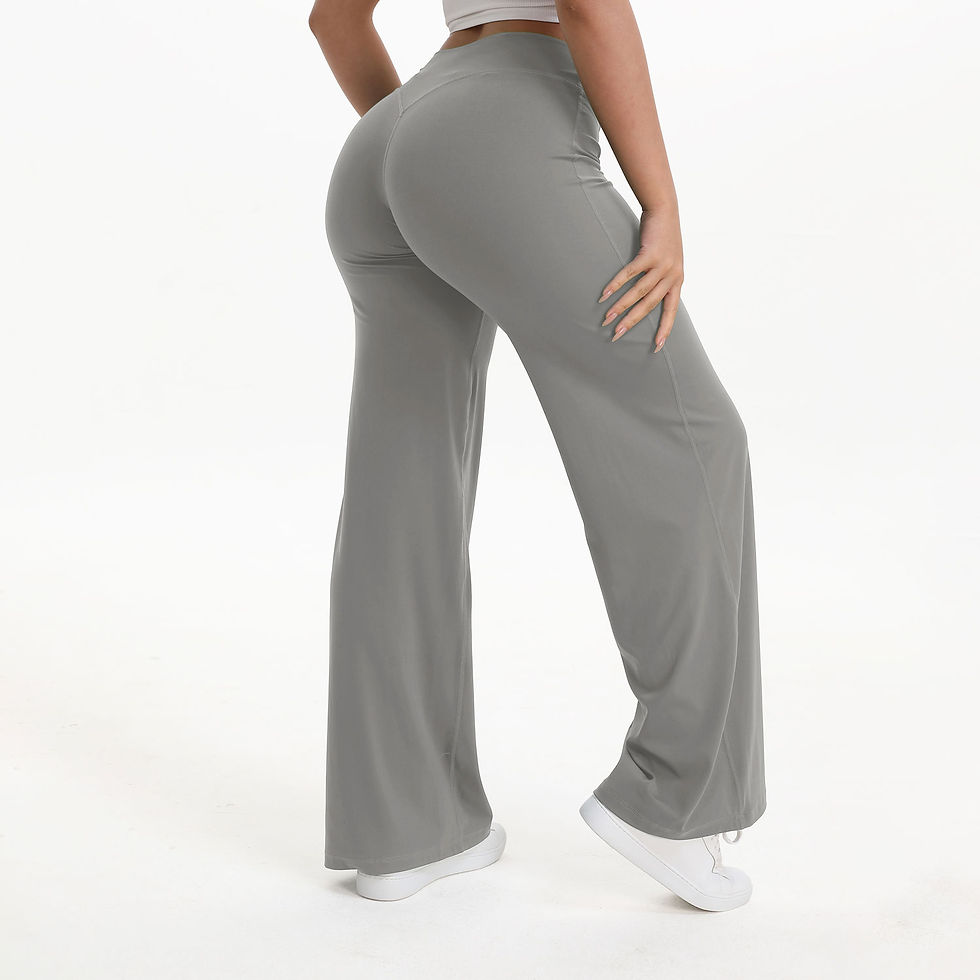 Thumbnail: NCLAGEN Straight-Leg Pants Ultra Soft Butter Fabric Women's Mid-Waist Yoga Pants