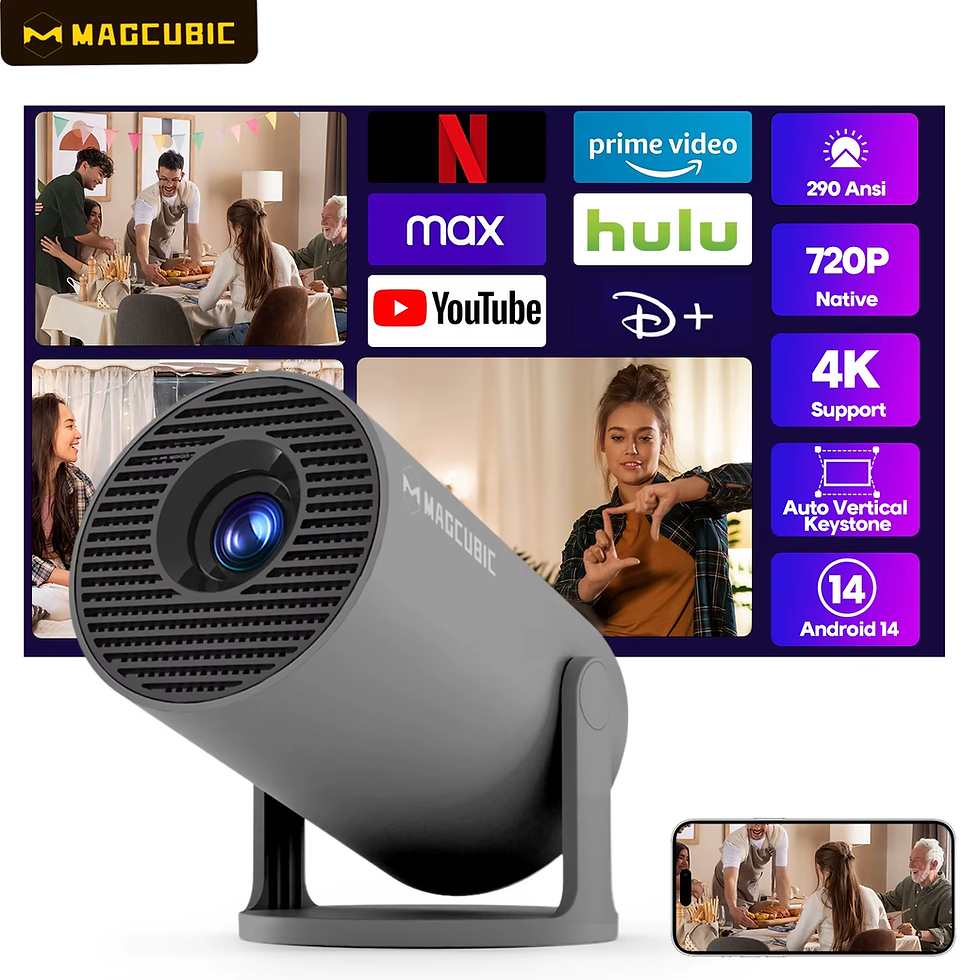 Thumbnail: Projector 4K Android 14 HY300 Pro Dual Wifi6 290ANSI Allwinner H726 BT5.4 1280*7