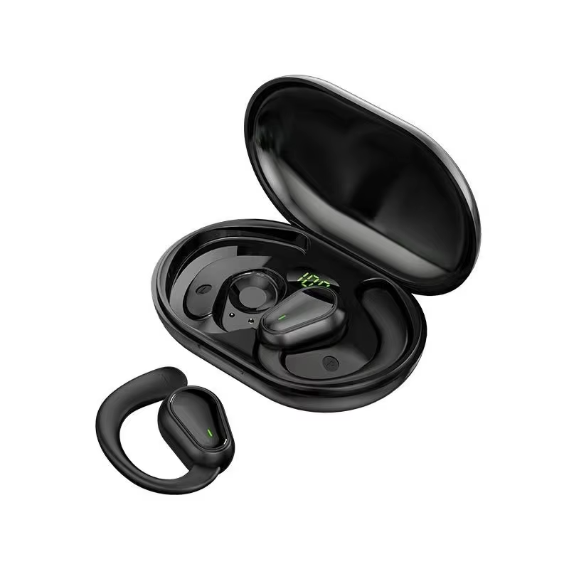 Thumbnail: Black wireless earbuds in charging case