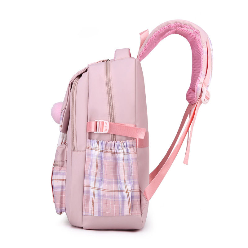 Thumbnail: Pink backpack with side pocket and straps