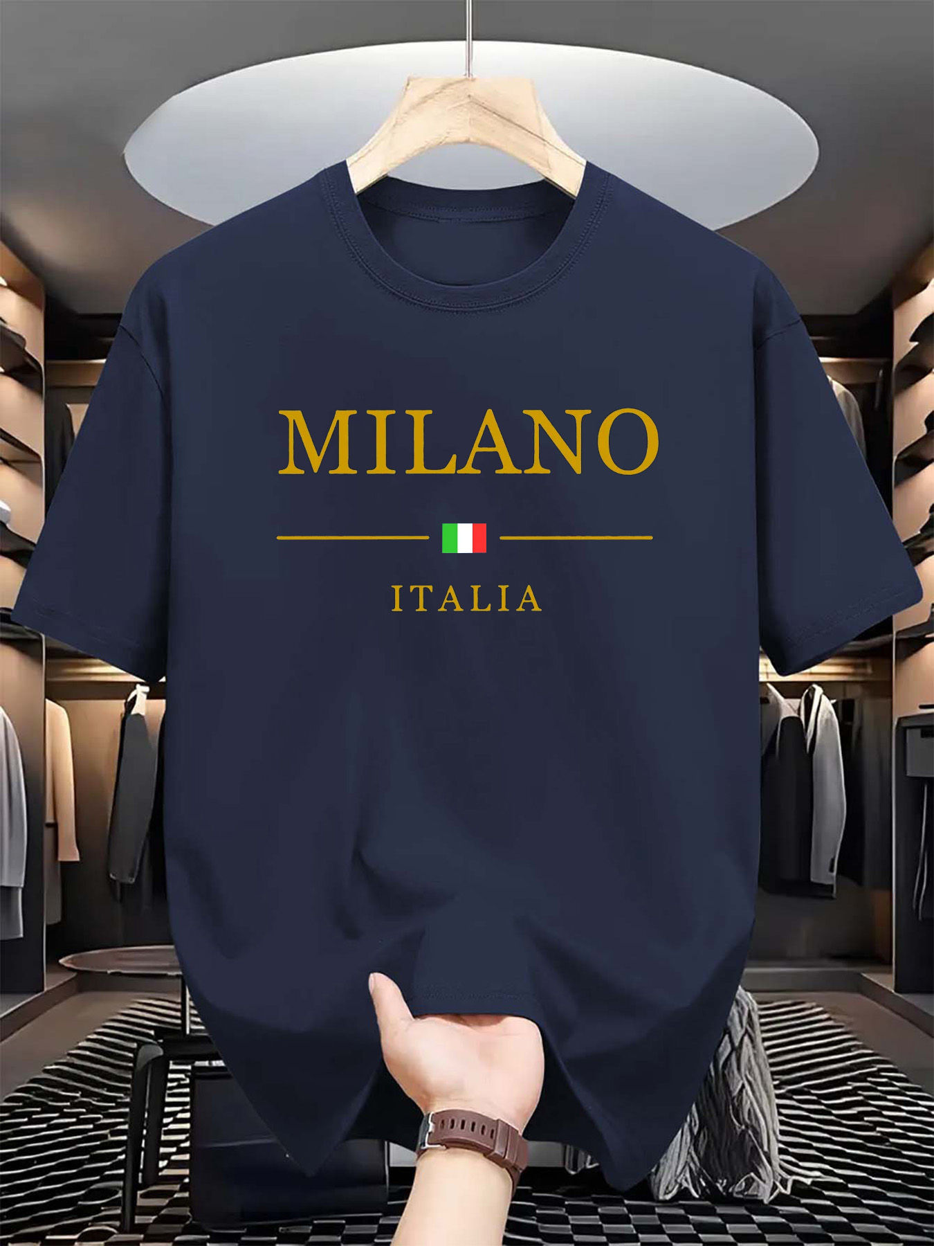 T-shirt with "MILANO ITALIA" text