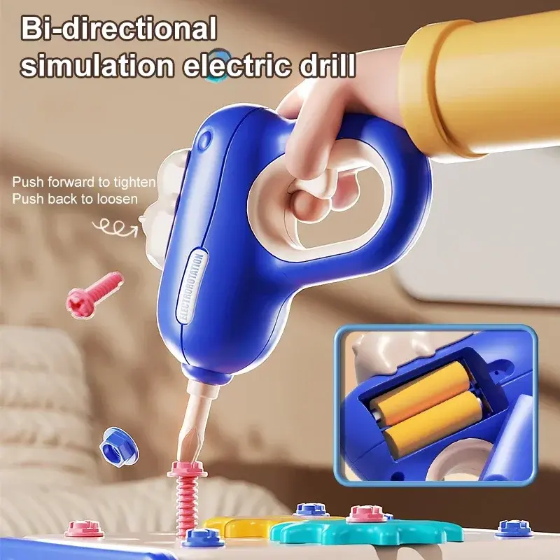 Thumbnail: Simulation Electric Drill Screw Tool Bench Box Children's Pretend Play Toy Set M