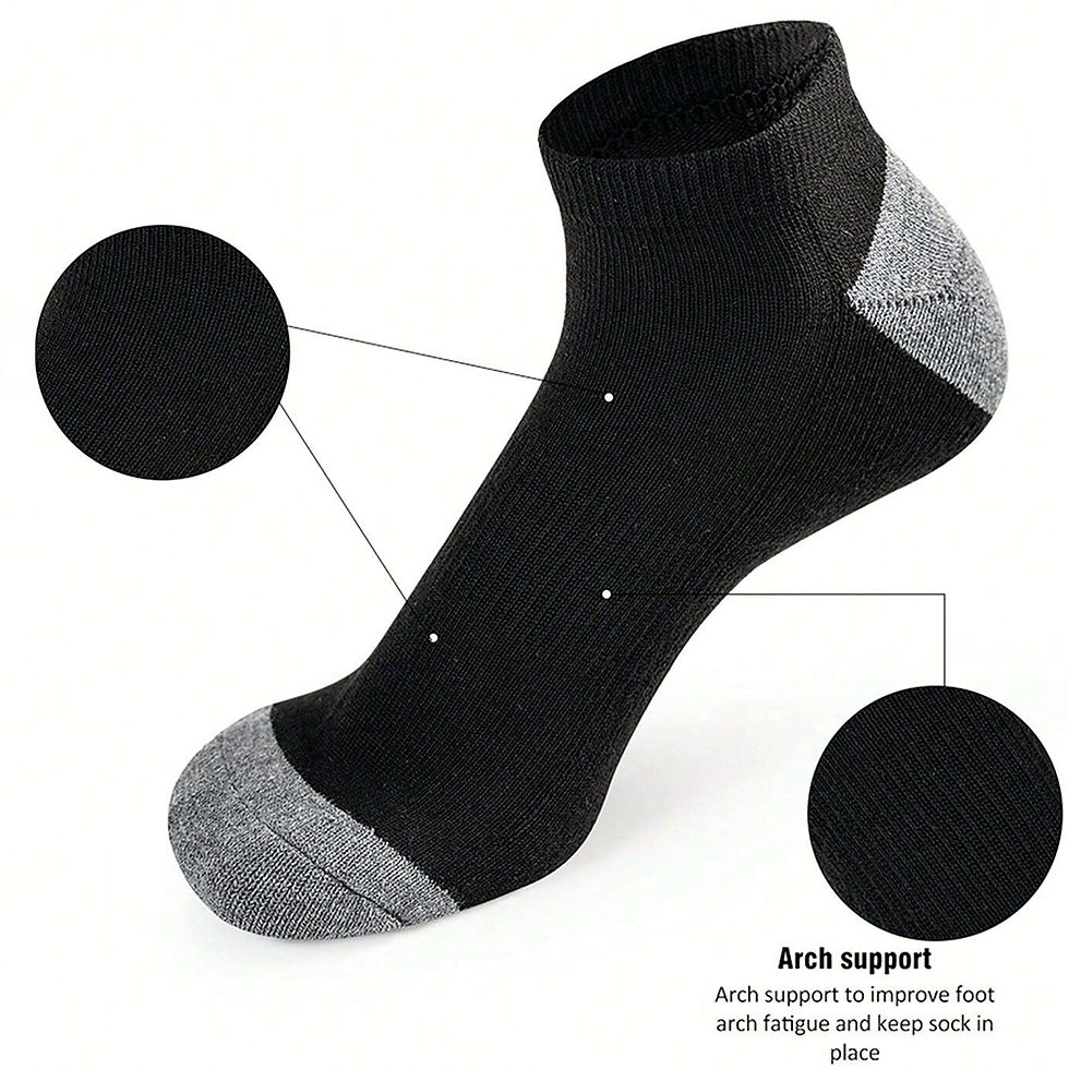 Thumbnail: Black and grey ankle sock with arch support
