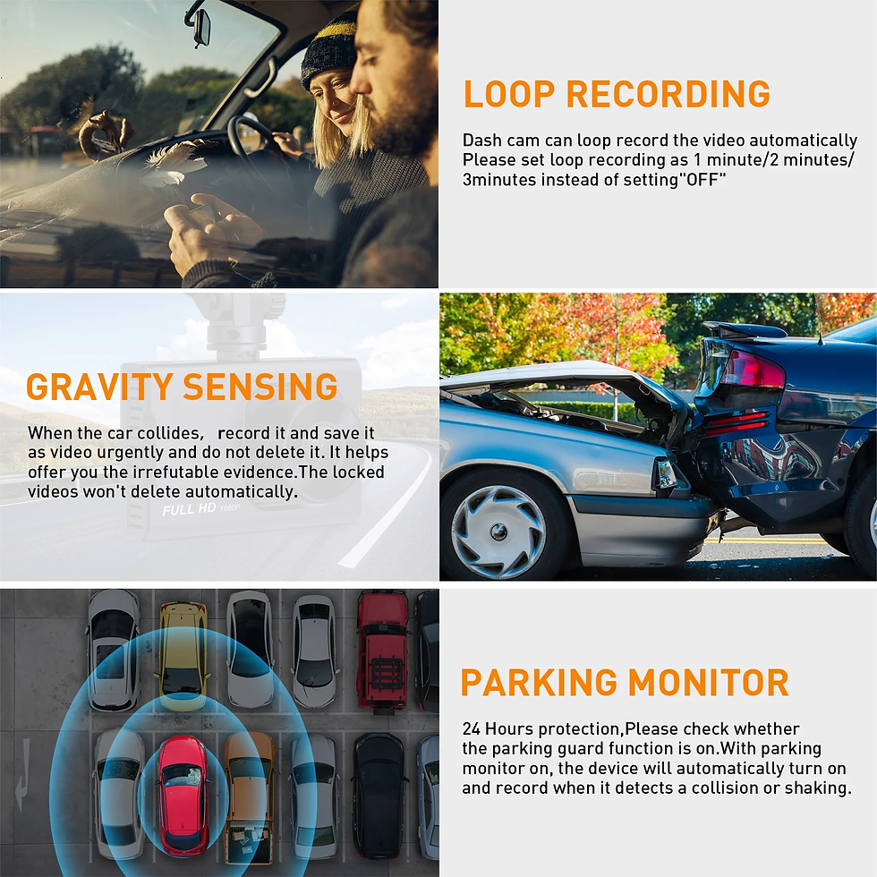 Thumbnail: Dash Cam Front and Rear, 1080P Full HD Dash Camera, Dashcam with Night Vision, C