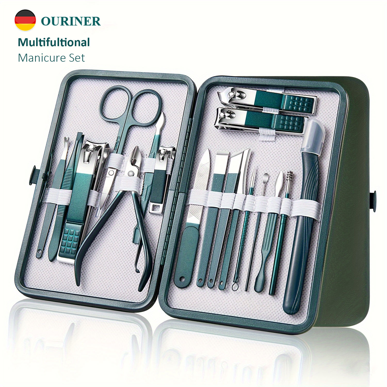 Manicure set with various tools