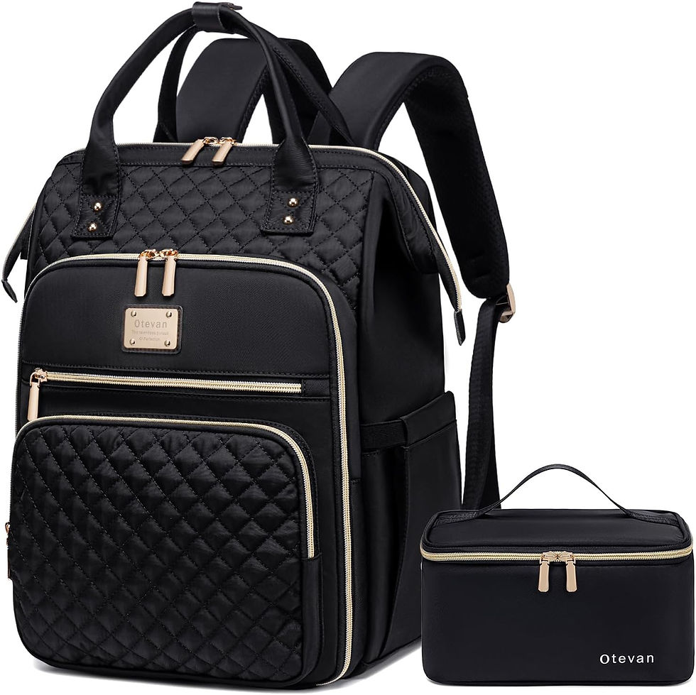 Thumbnail: Black backpack with a lunch bag.