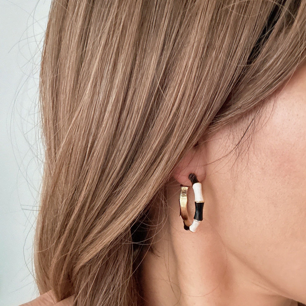 Thumbnail: 18K Yellow and White Gold Plated hoop earrings from Zantra07
