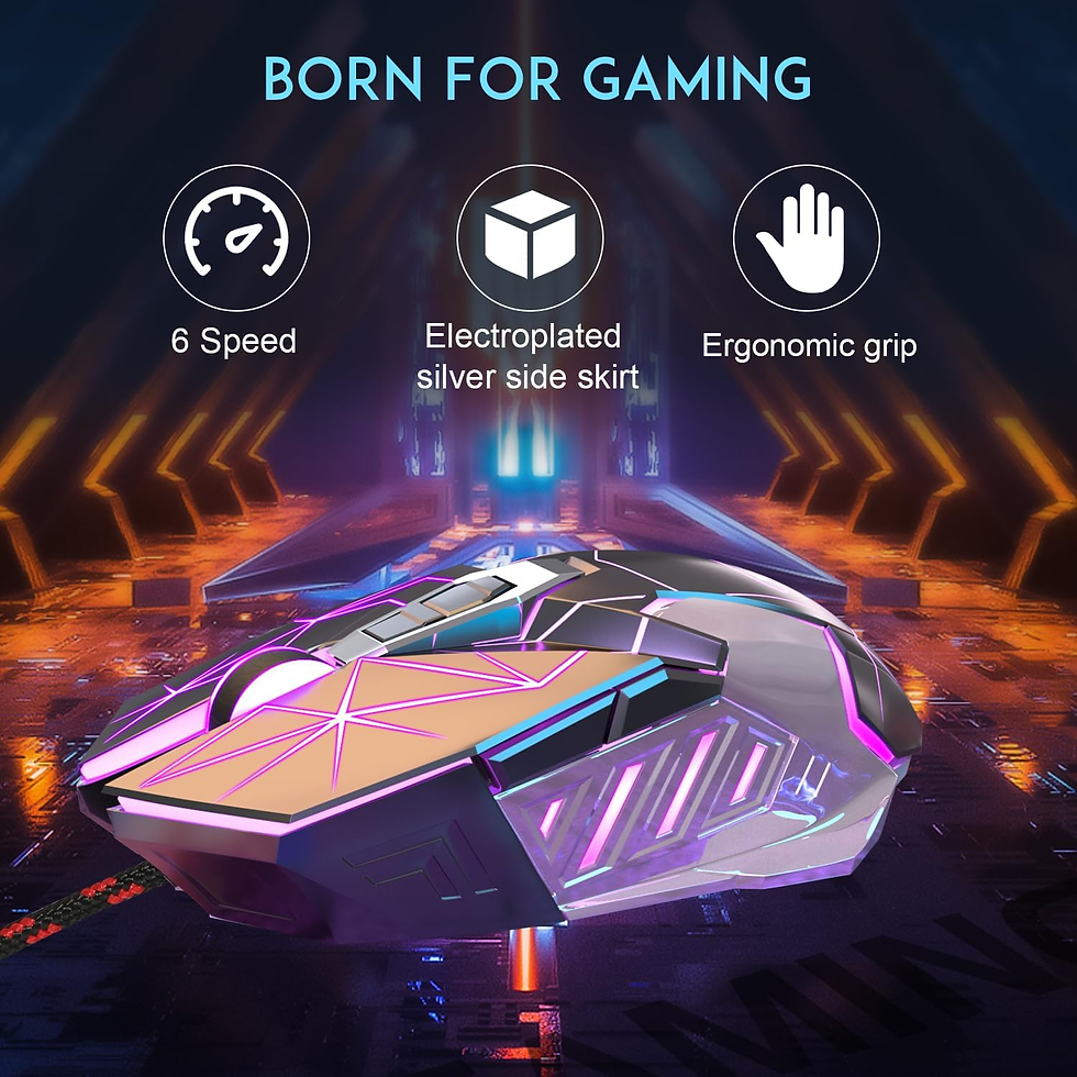 Thumbnail: G10 Gaming Mouse Wired, 7 Colors Breathing LED Backlit Gaming Mouse, 6 Adjustabl