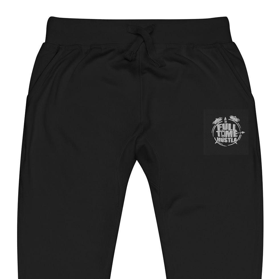 Thumbnail: Black sweatpants with Full of Hustle logo.