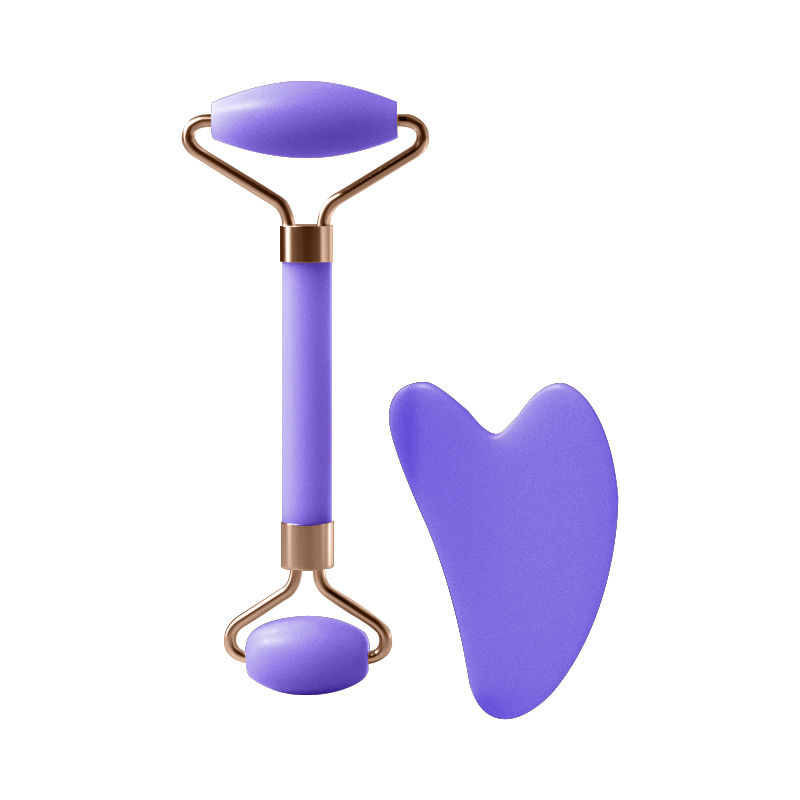 Thumbnail: Purple face roller and Gua Sha tool