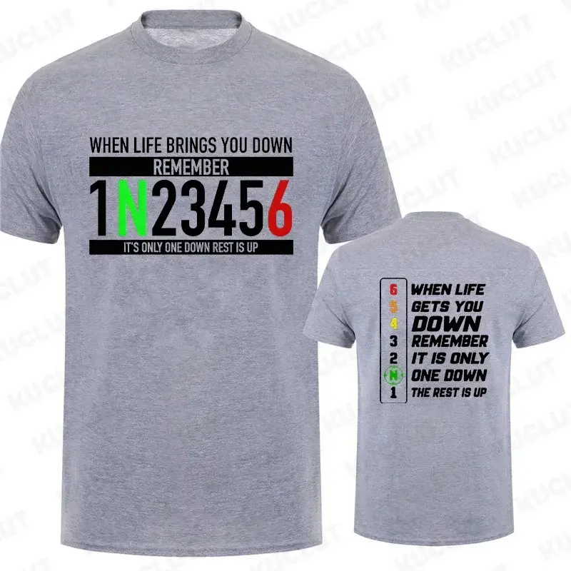 Thumbnail: Motorcycle Gear Graphic T Shirts for Men Classic Male T-shirts When Life Gets Yo