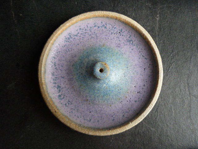Thumbnail: Hand thrown Pottery Incense Stick Holders Purple & Blue