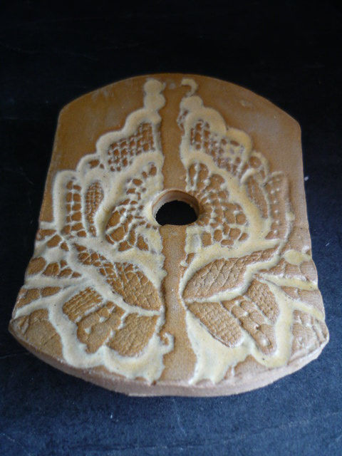 Thumbnail: Lace imprint Soap dish beige
