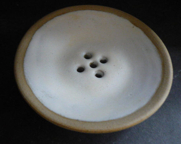 Thumbnail: Medium Hand thrown stoneware glazed pottery draining Soap Dishes