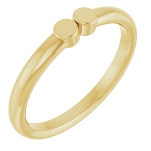 18K Yellow 2-Circle Engravable Family Ring