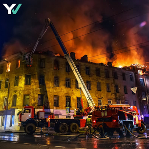 Hotel on fire