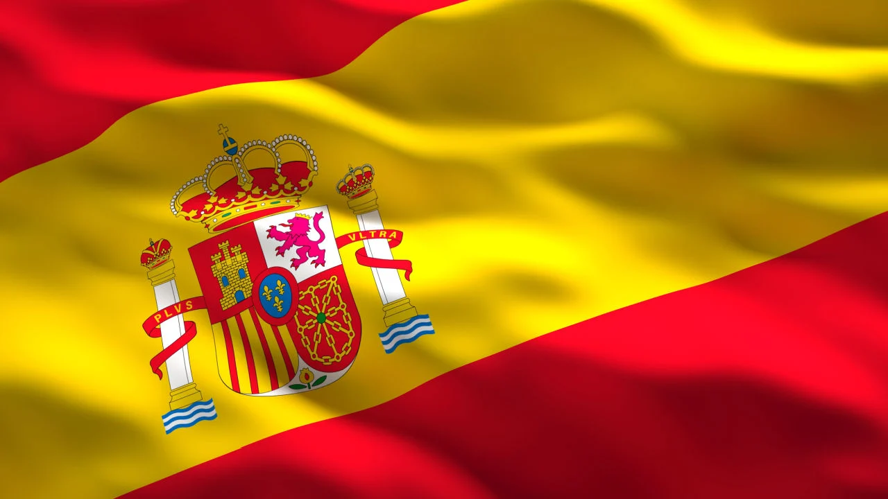 Spanish flag waving 