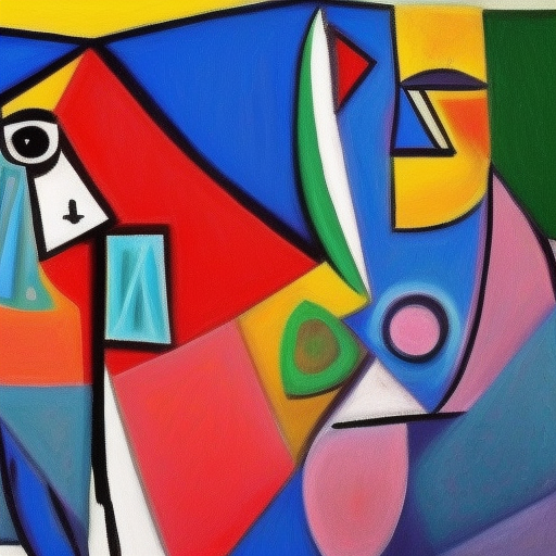Modernist painting with vivid colors