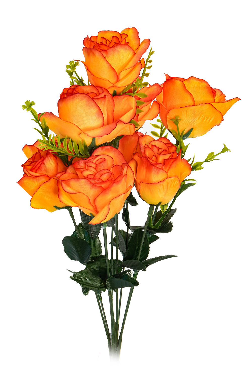 Miniatura: BUQUÊ 9 ROSAS 40 CM 4 VERDES