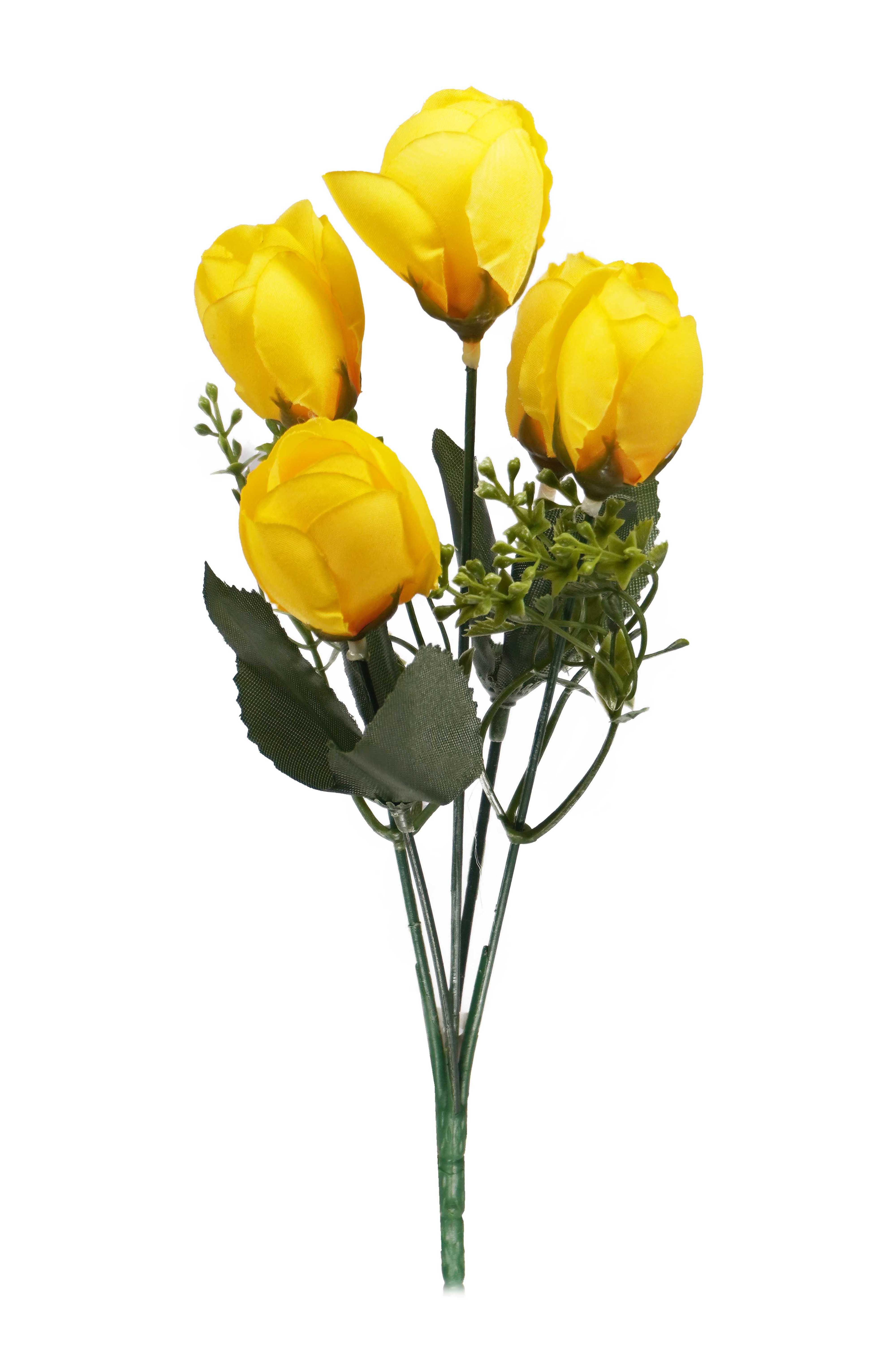 MINI BUQUÊ BOTÃO CAMÉLIA COM 5 FLORES