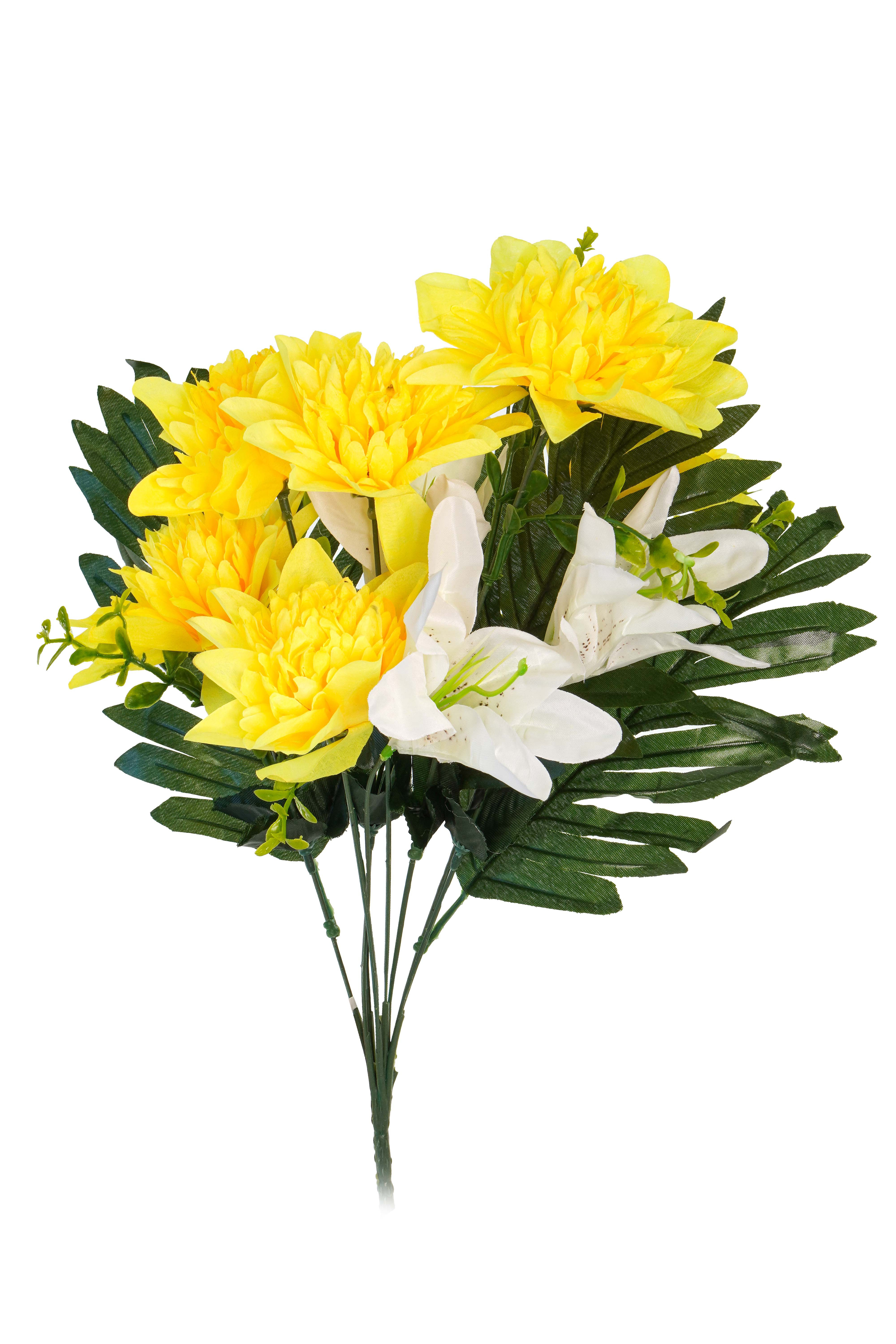 BUQUÊ LÍRIO/CRISANTEMO 9 FLORES 43 CM