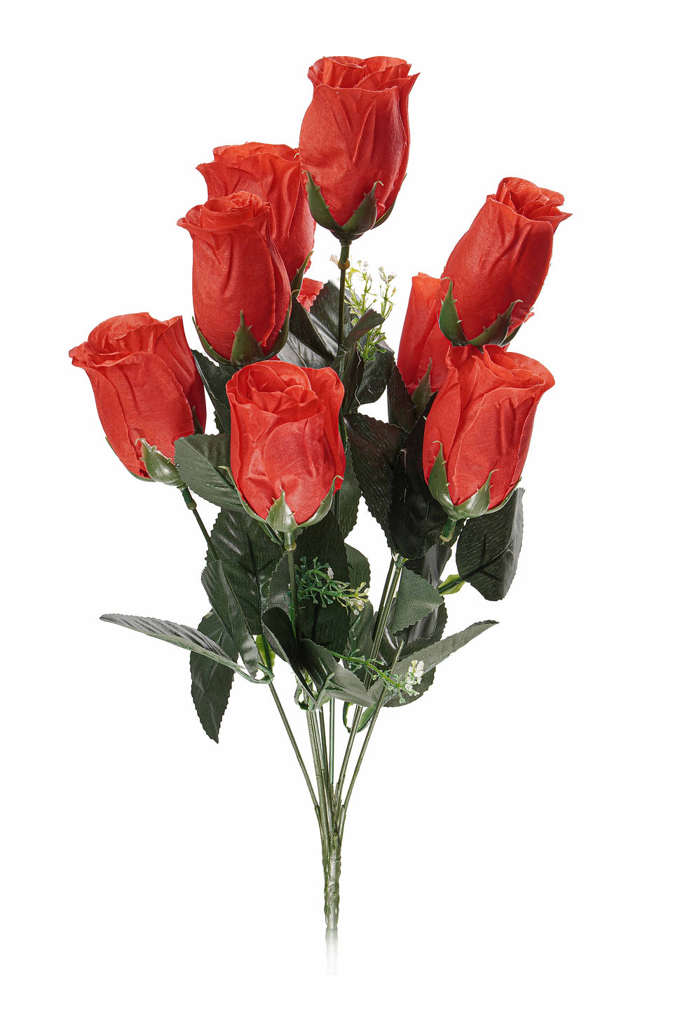 Miniatura: BUQUÊ BOTÃO 9 FLORES 3 VERDES 43 CM