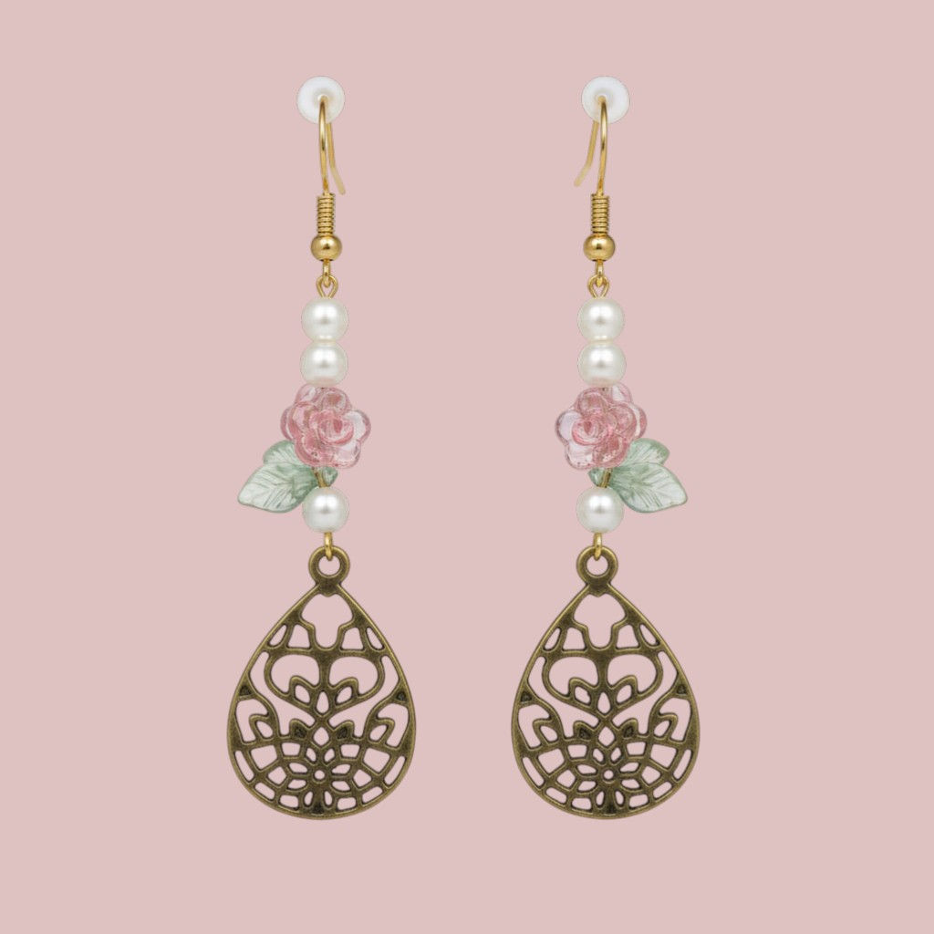 Rose Pearl Earrings