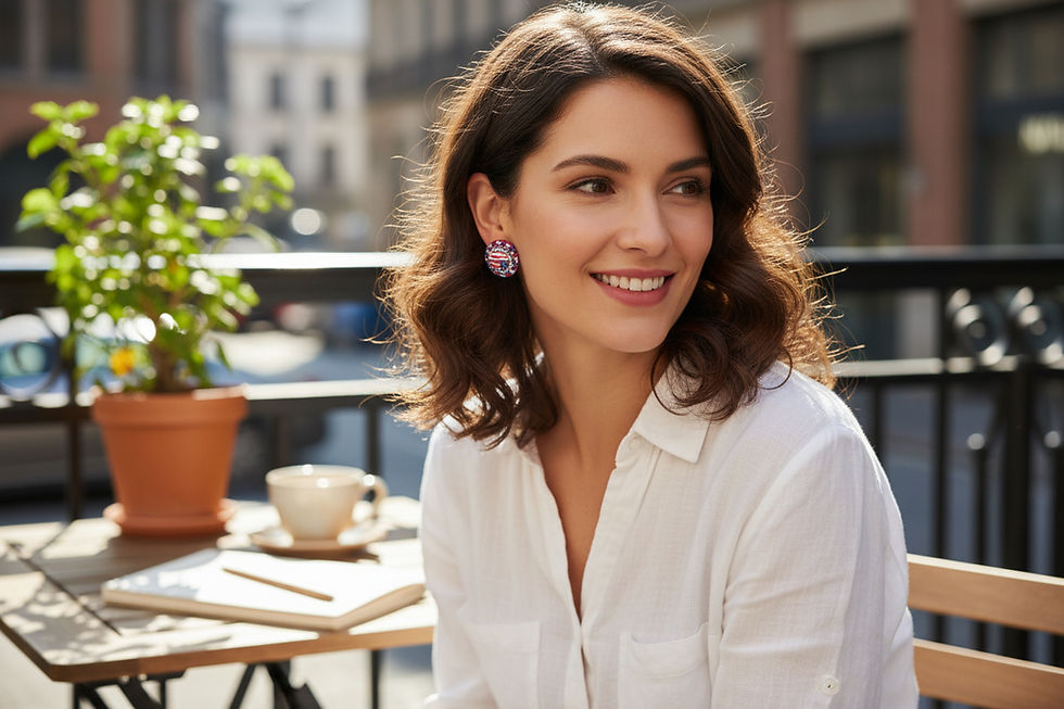 Thumbnail: Memorial Day Button Earrings
