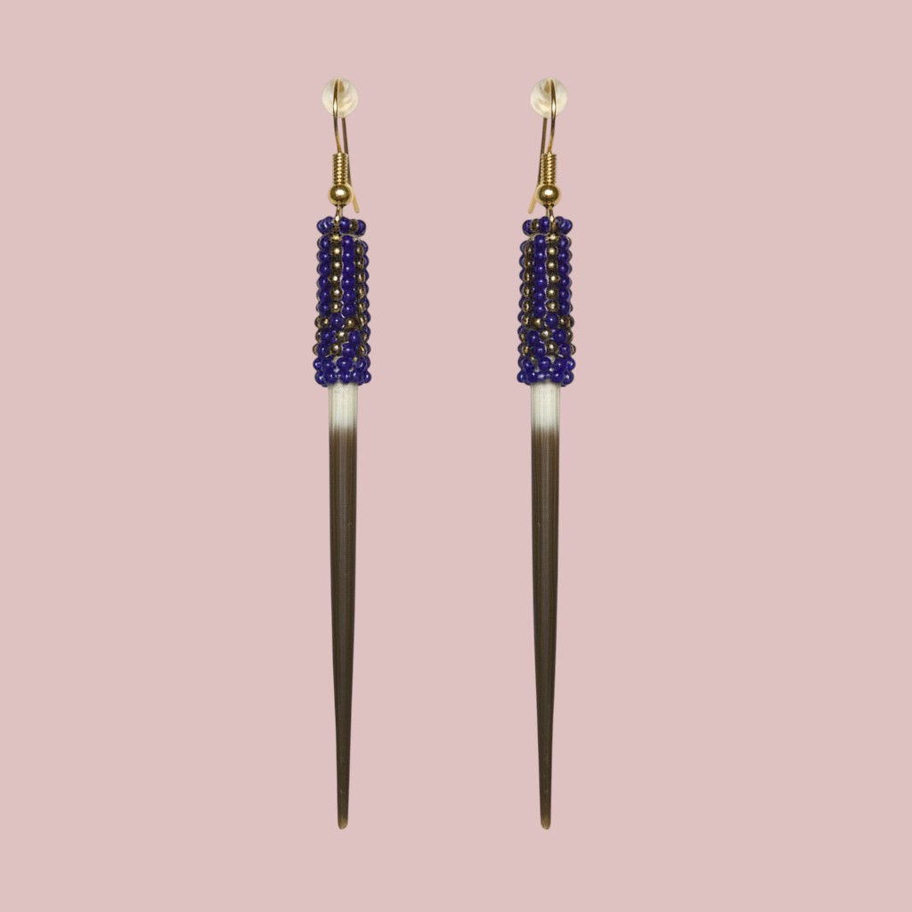 African porcupine quill earrings
