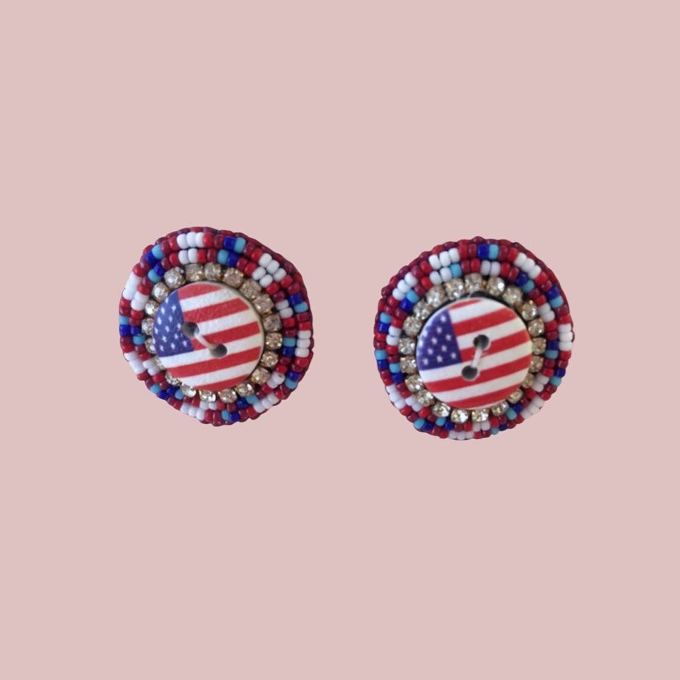 Thumbnail: Memorial Day Button Earrings