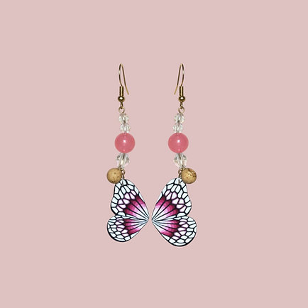 Pink Butterfly Earrings