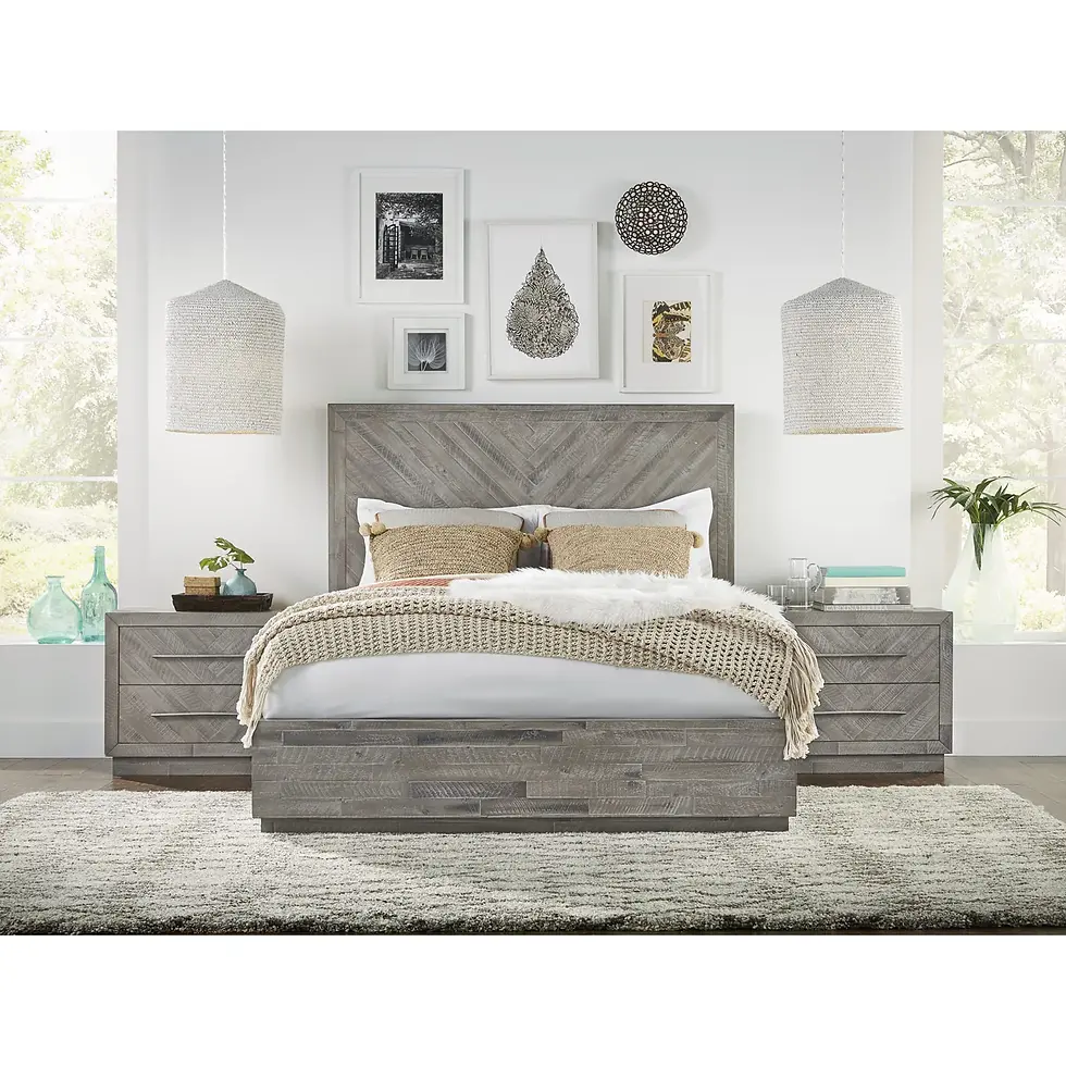 Thumbnail: Alexandra Solid Wood Storage Bed in Rustic Latte in Queen