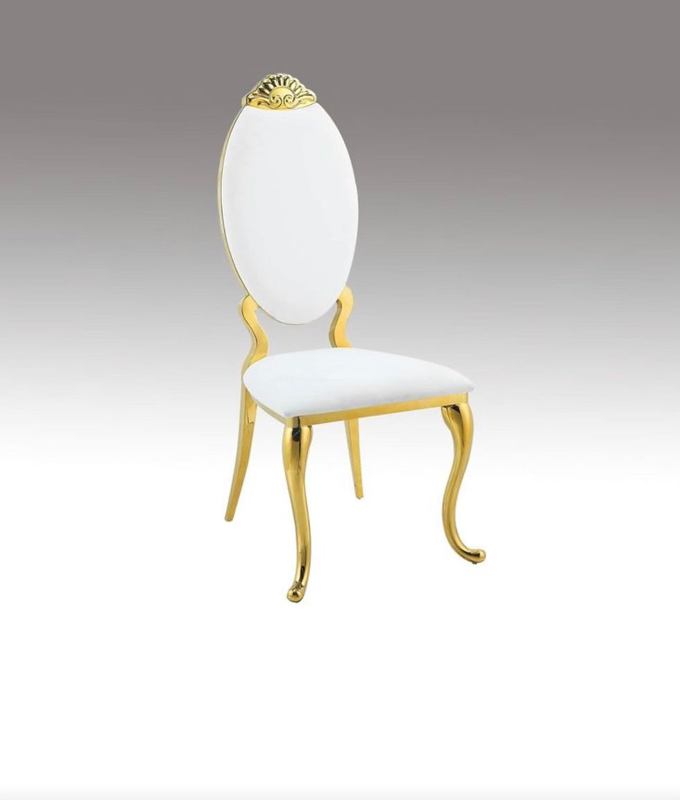 Thumbnail: Gold Carved Back Chair with Ivory Cushion
