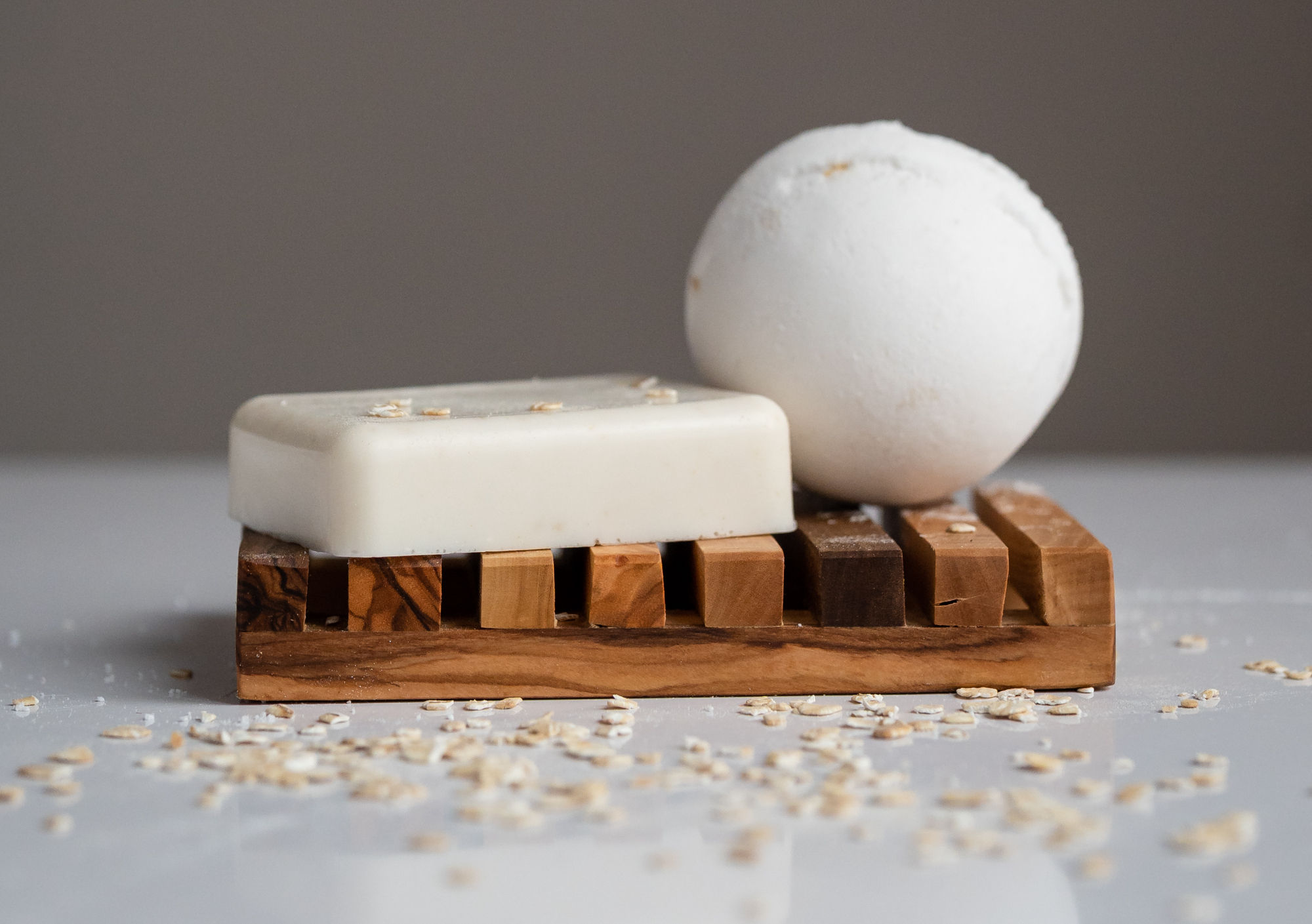 Unscented Oatmeal & Shea Butter Soap + Oatmeal & Honey Bath Bomb