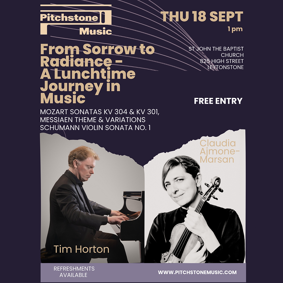 From Sorrow to Radiance – A Lunchtime Journey in Music