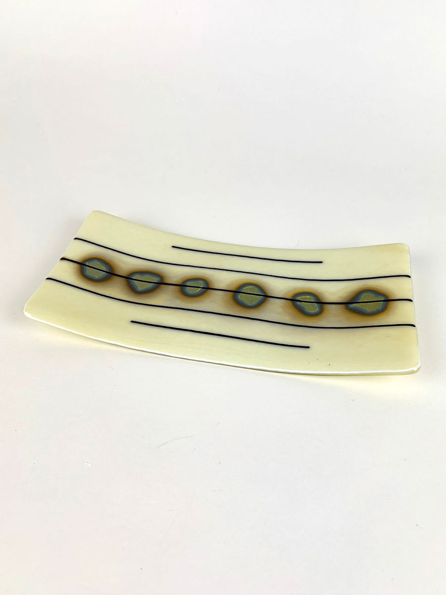 Platter in French Vanilla and Fumed Silver