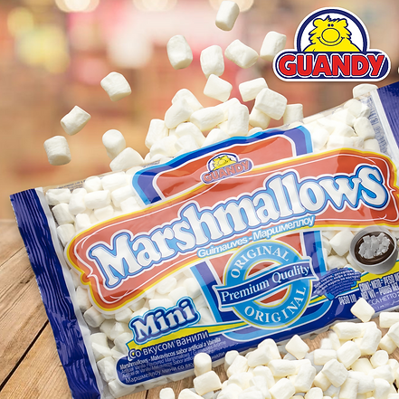 МАРШМЕЛЛОУ GUANDY (ГУАНДИ) МИНИ БЕЛЫЙ ВАНИЛЬНЫЙ 200г Без жира. Без глютена. Без лактозы. Без яичного белка. Классический мягкий ванильный маршмеллоу