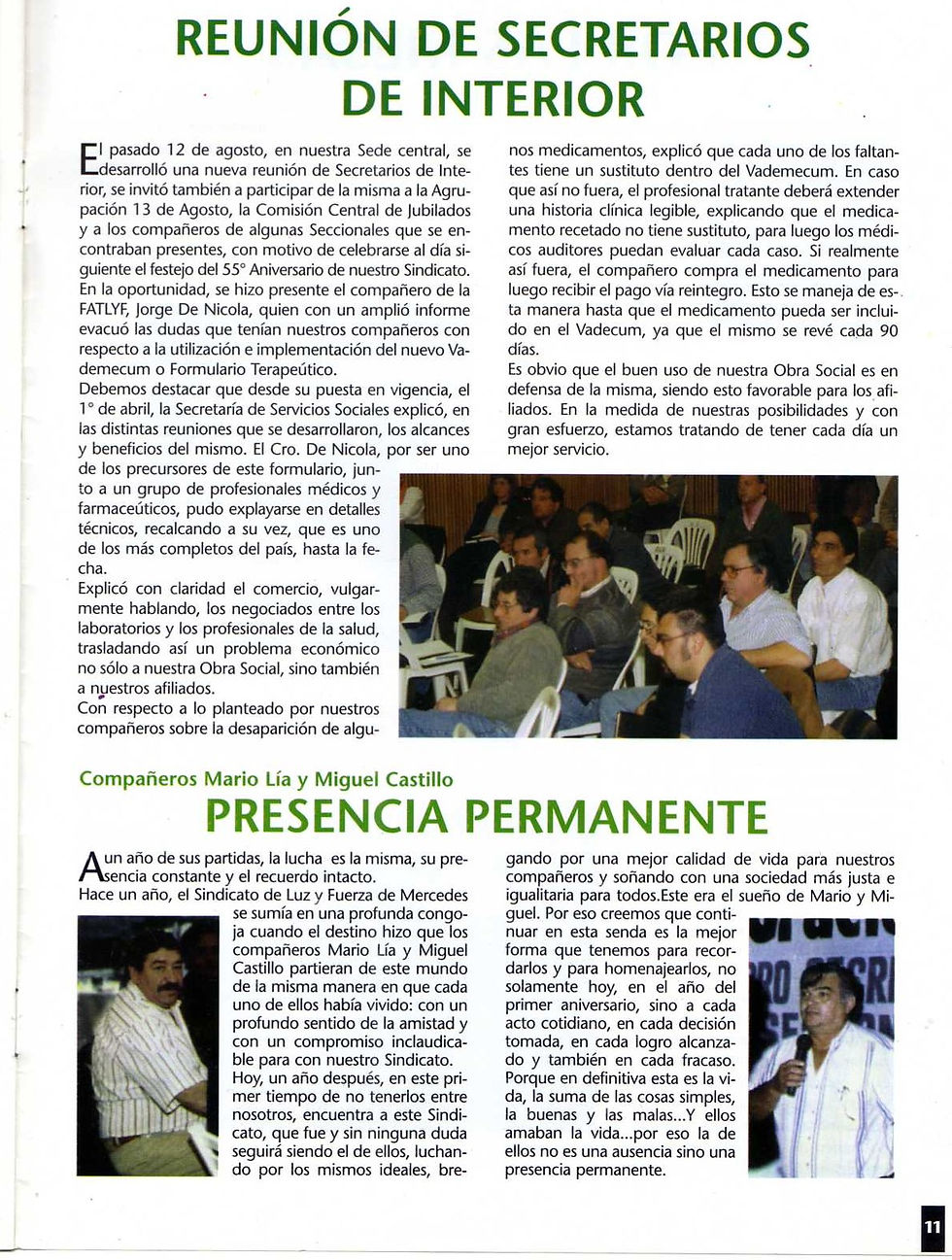 Participación geselinos en Asamblea
