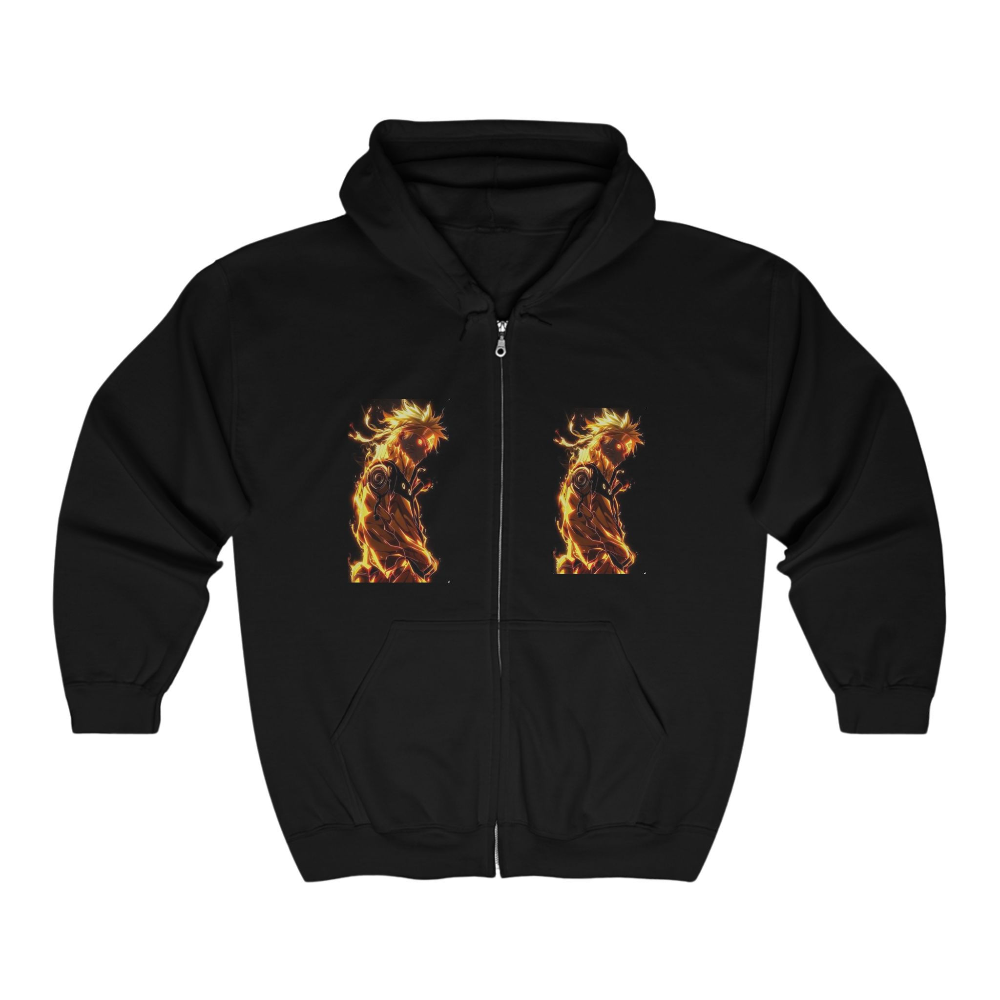 Fire and Ice Yin Yang Unisex Zip Hoodie
