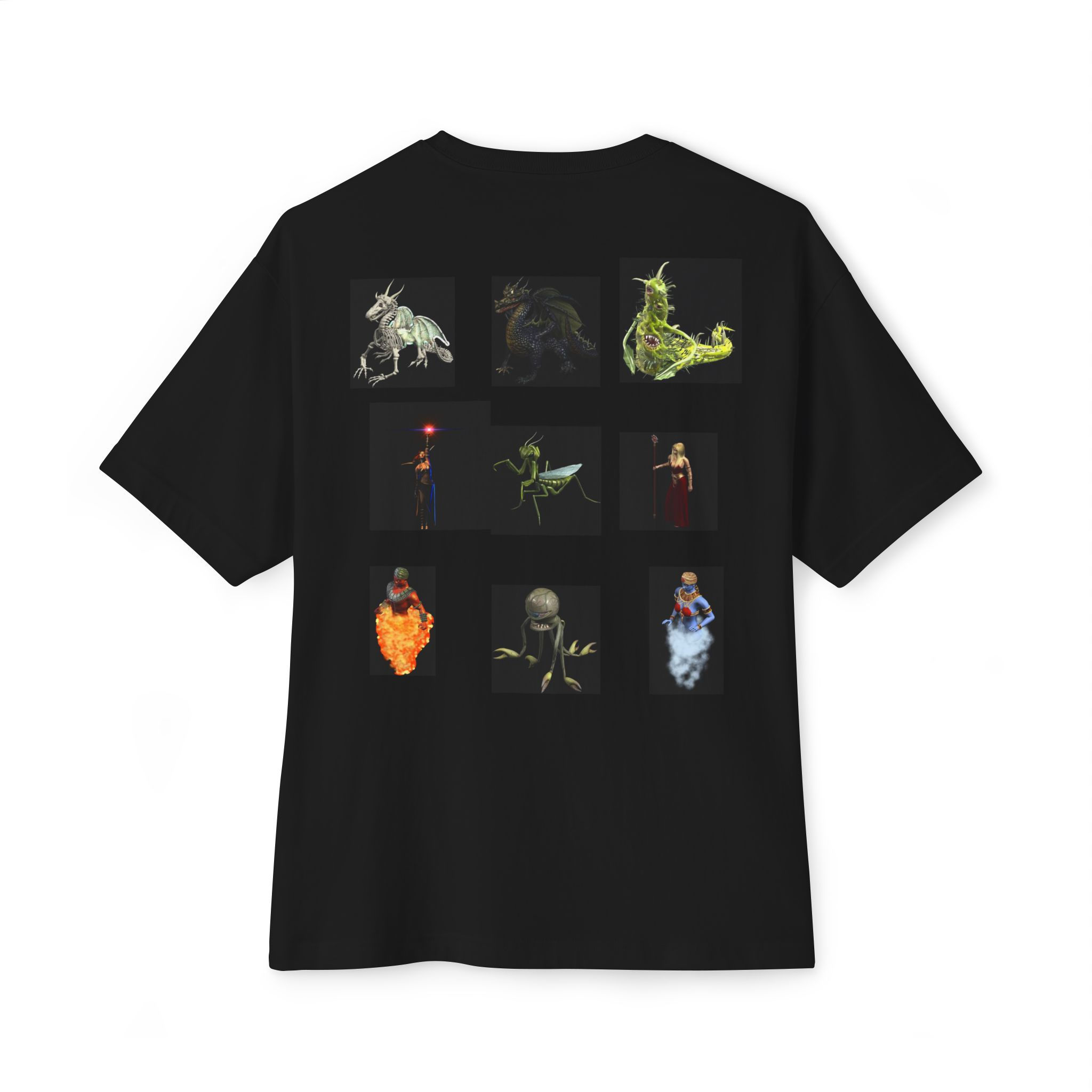 Unisex Oversized Boxy Tee - Yin Yang and Mythical Creatures Graphic Tee