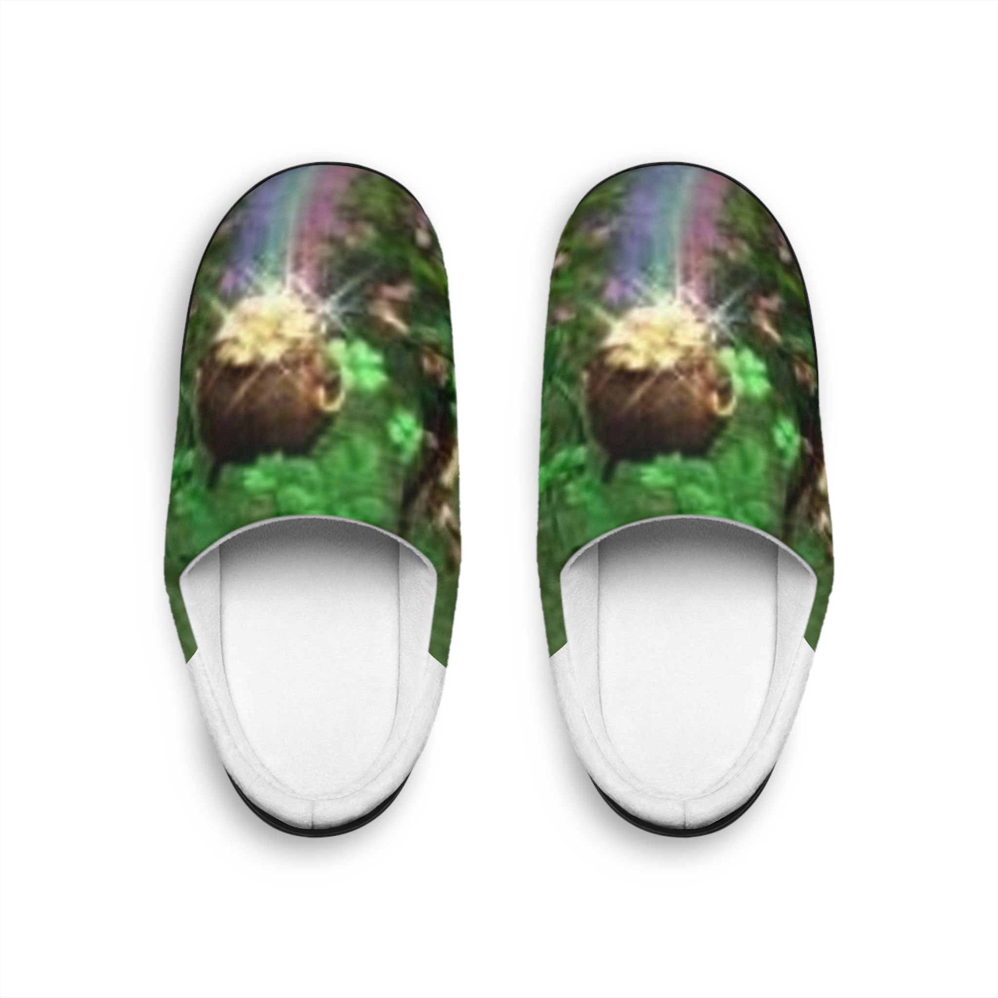 Enchanted Rainbow Pot Women's Indoor Slippers - Cozy Home Footwear