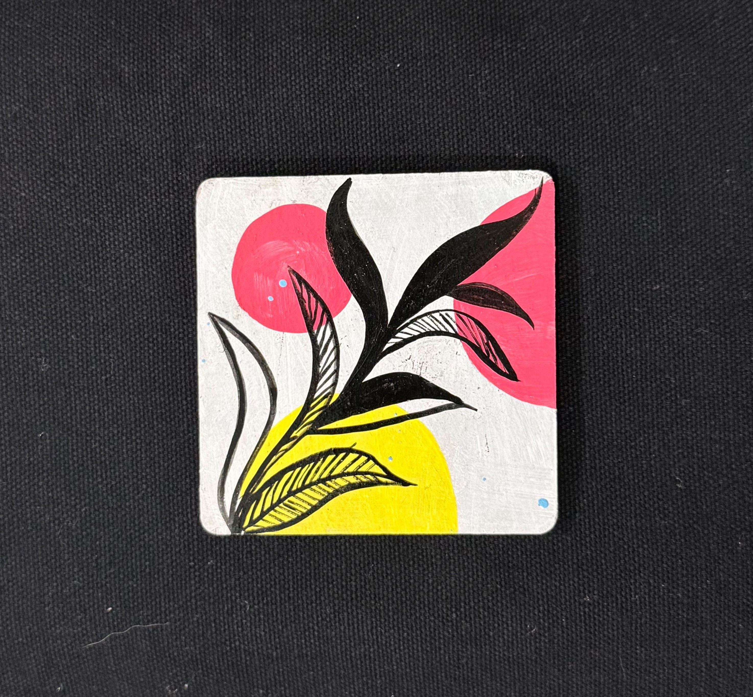 Fridge Magnets ( #4 Handmade-Fabric Art)