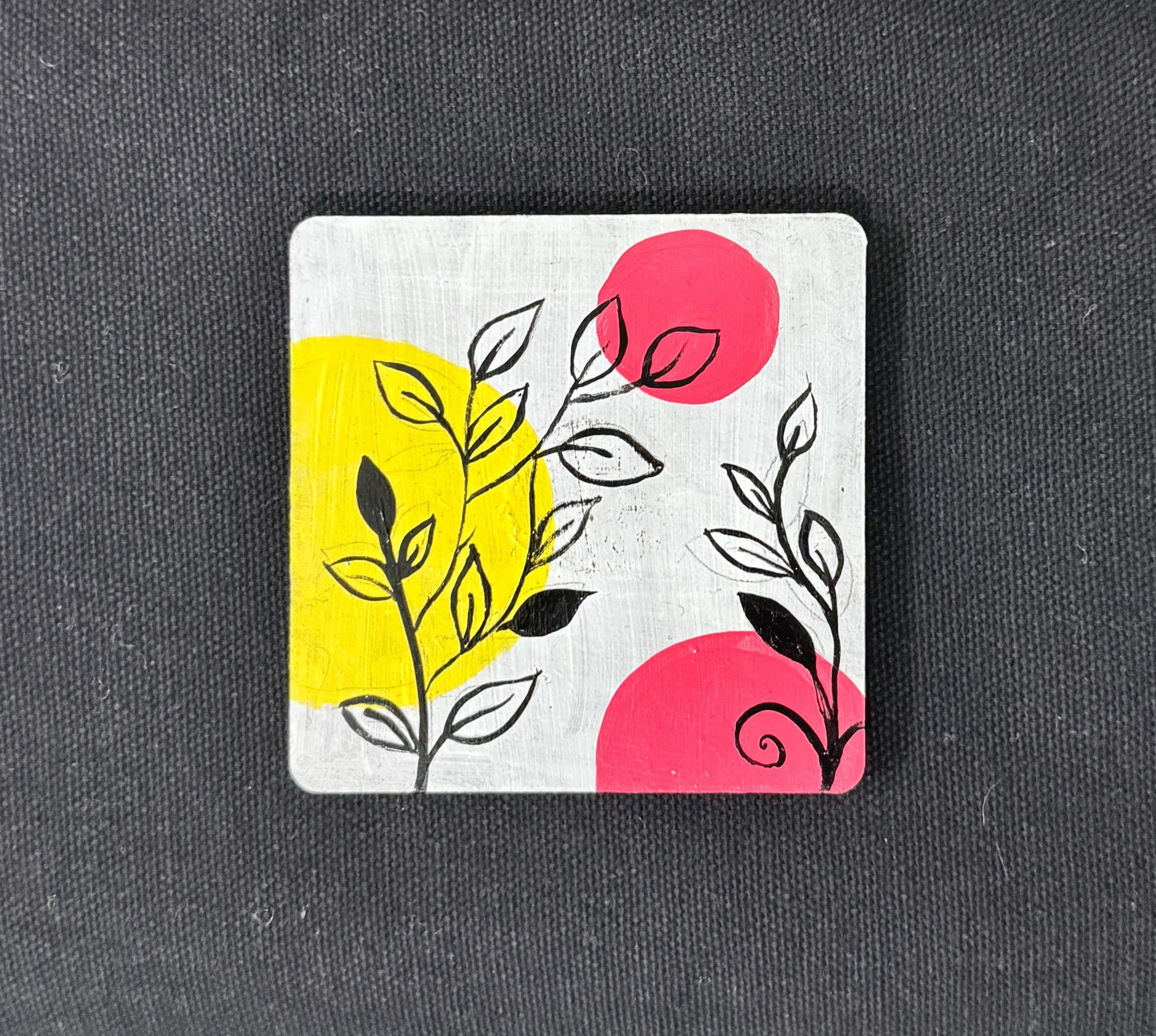 Fridge Magnets ( #6 Handmade-Fabric Art)