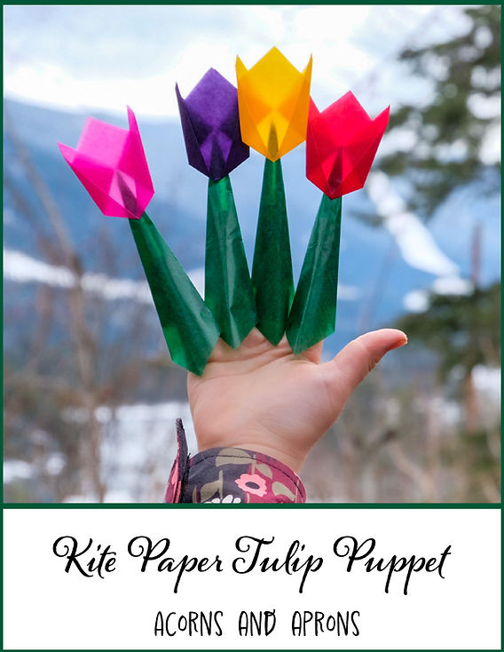 TULIPページ Kite paper Tulip Puppet +PDF printable cards or mini-book