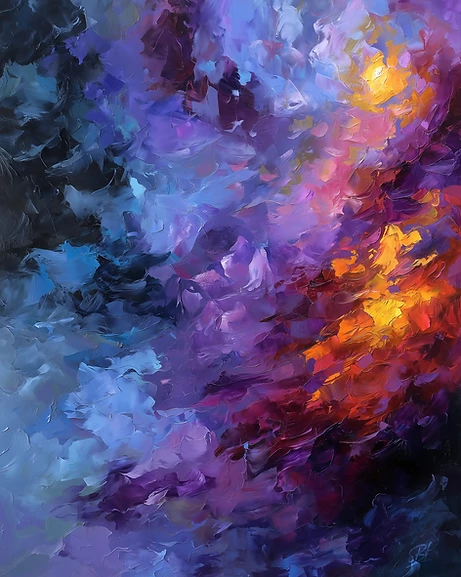 Flame and Violet — Abstract fine art by Studio B Fine Arts