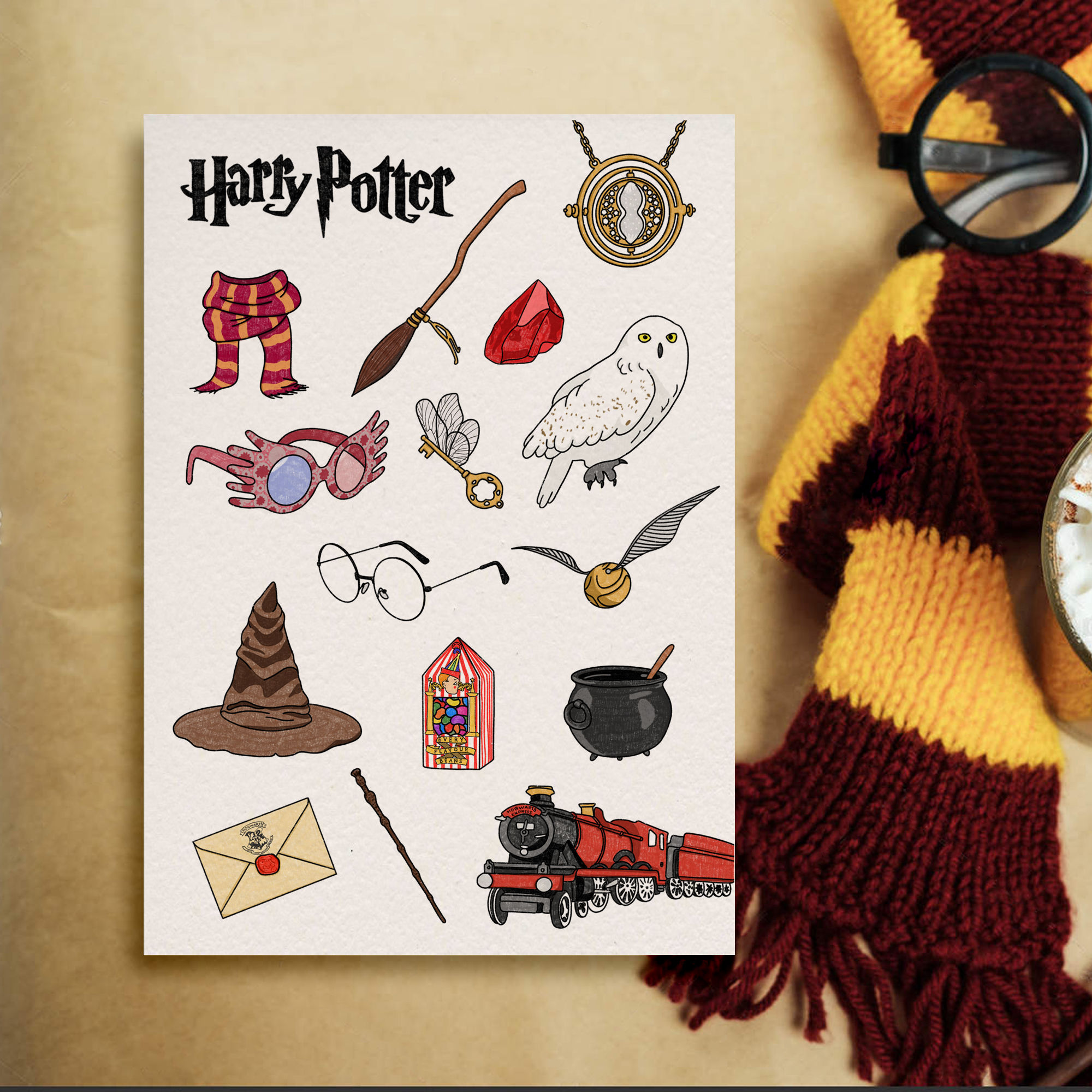 Lámina objetos Harry Potter