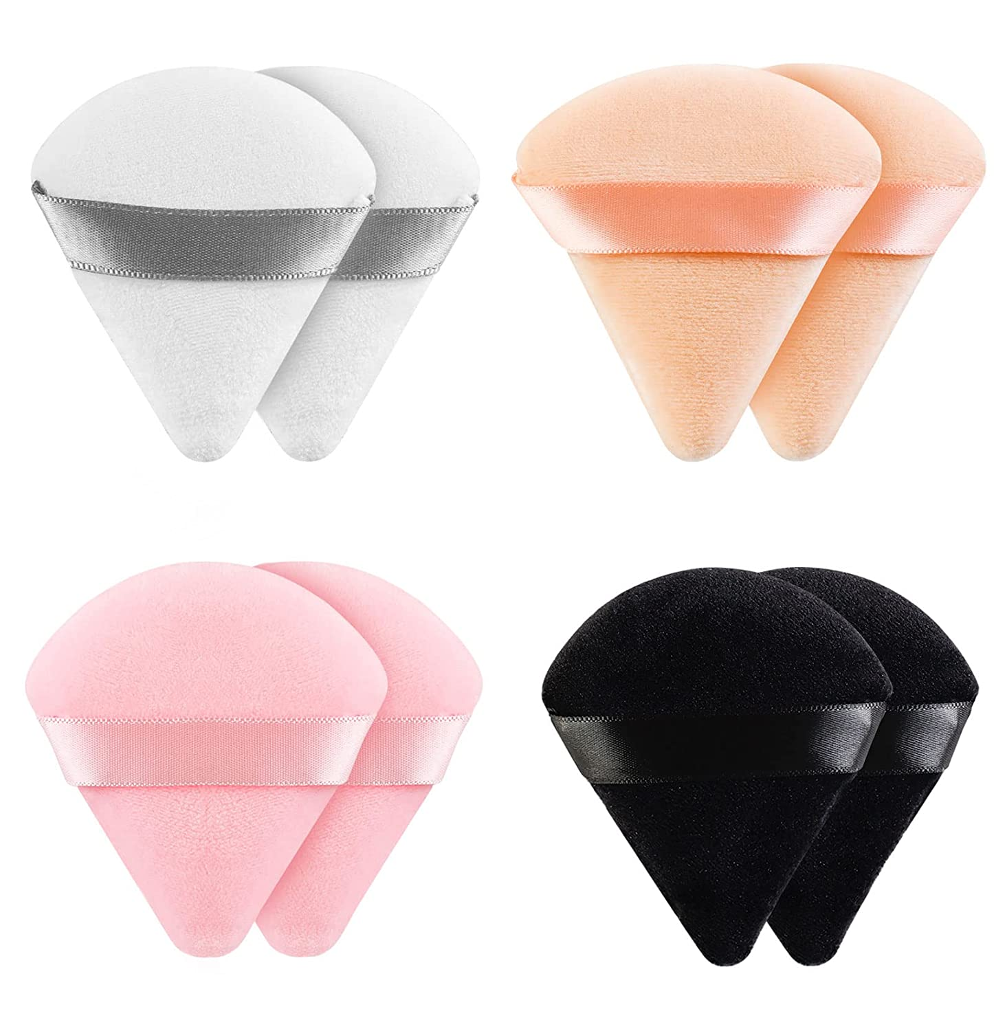 8 Pieces Triangle Powder Puff Face Soft Triangle Makeup Puff Velour Cosmetic Fou
