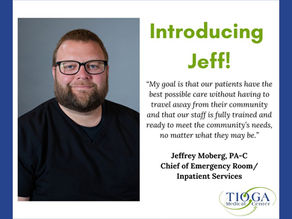 Introducing Jeff Moberg, PA-C, our new Chief of Emergency Room/Inpatient Services