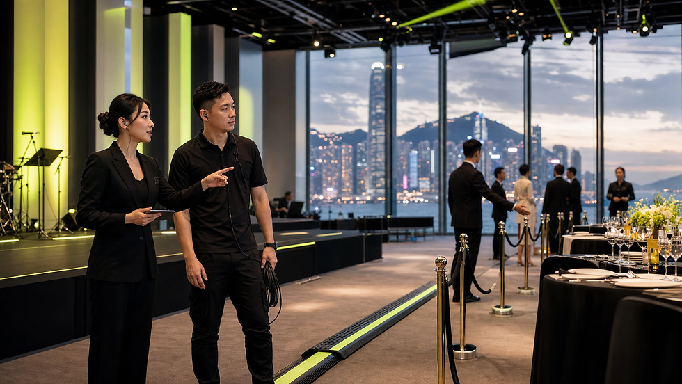Two Tolostudio employees discussing about the event they are currently organising