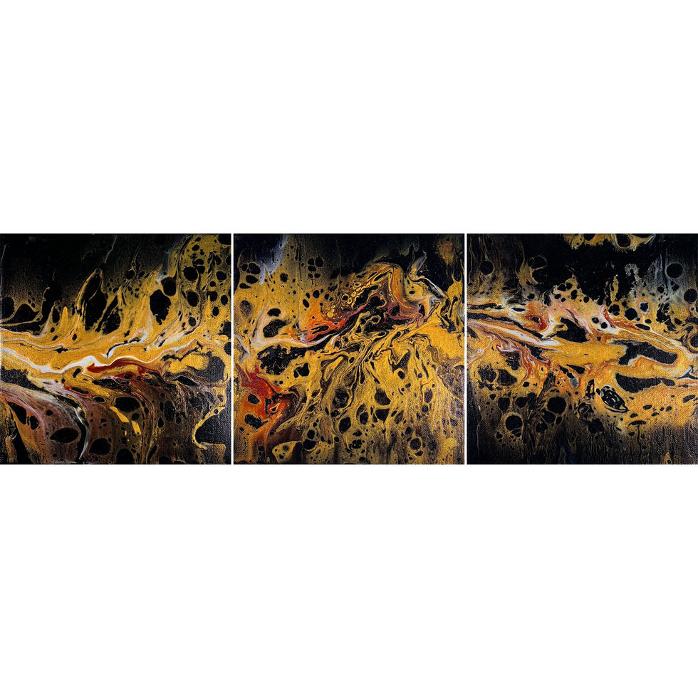 Acrylic Paining on Canvas - Fluid Gold